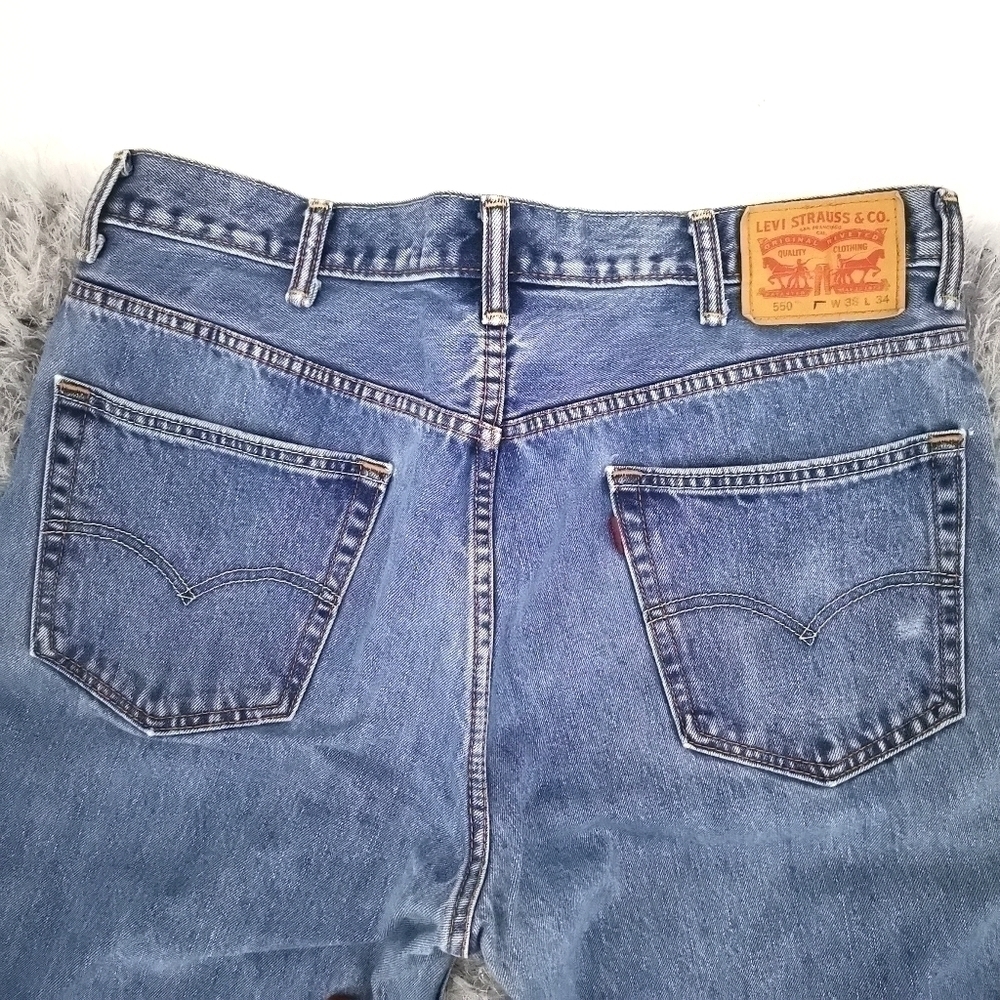 Levi's 550 Men's 38 x 34 Blue Cotton Regular Jeans - Picture 3 of 11